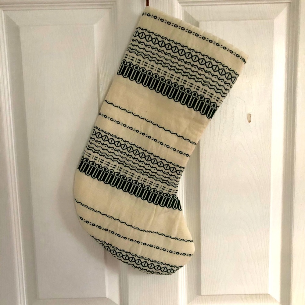 Hearth and Hand by Target cream and green stocking